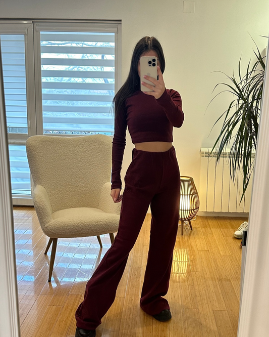 Burgundy bliss set / pantalone & top