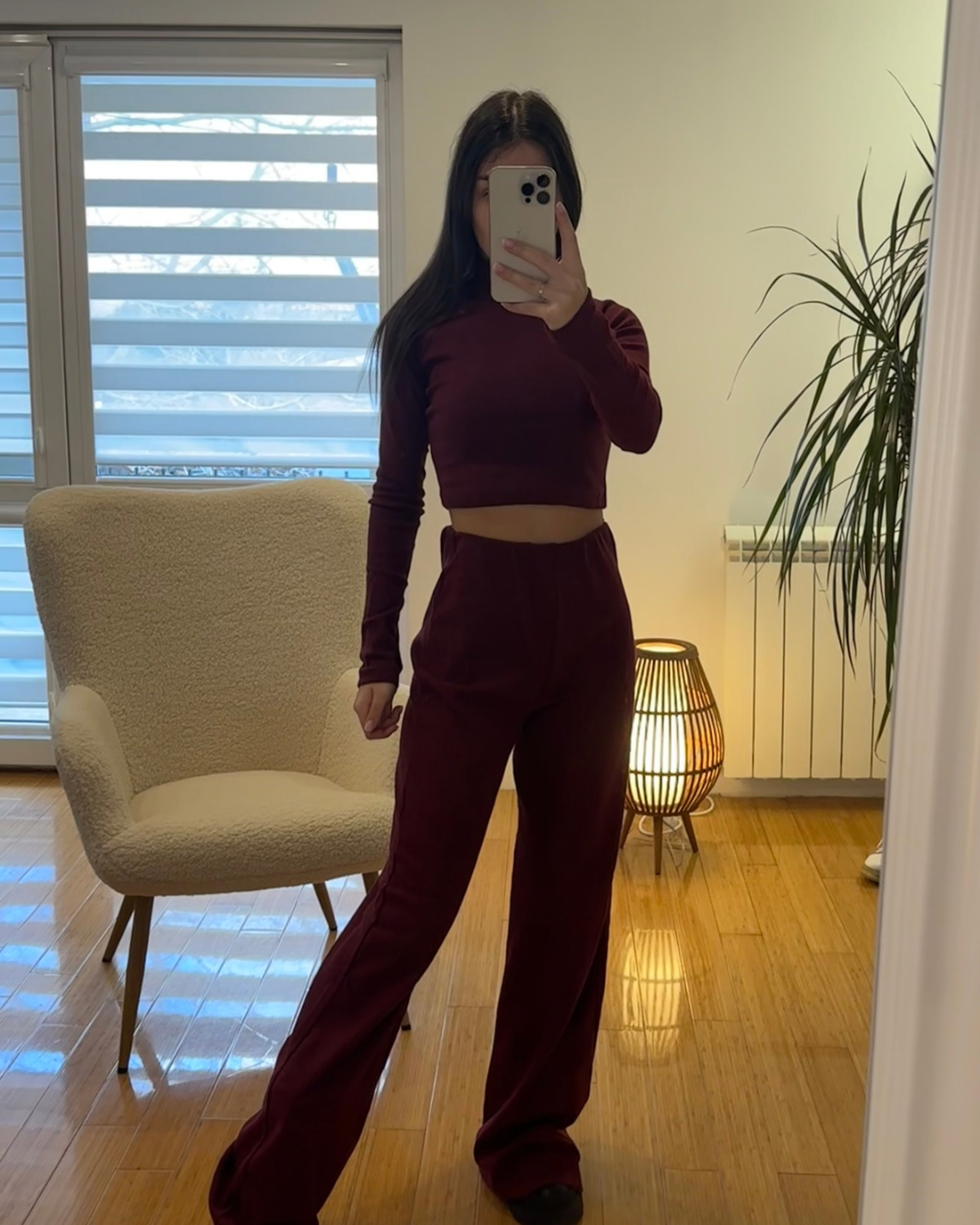 Burgundy bliss set / pantalone & top